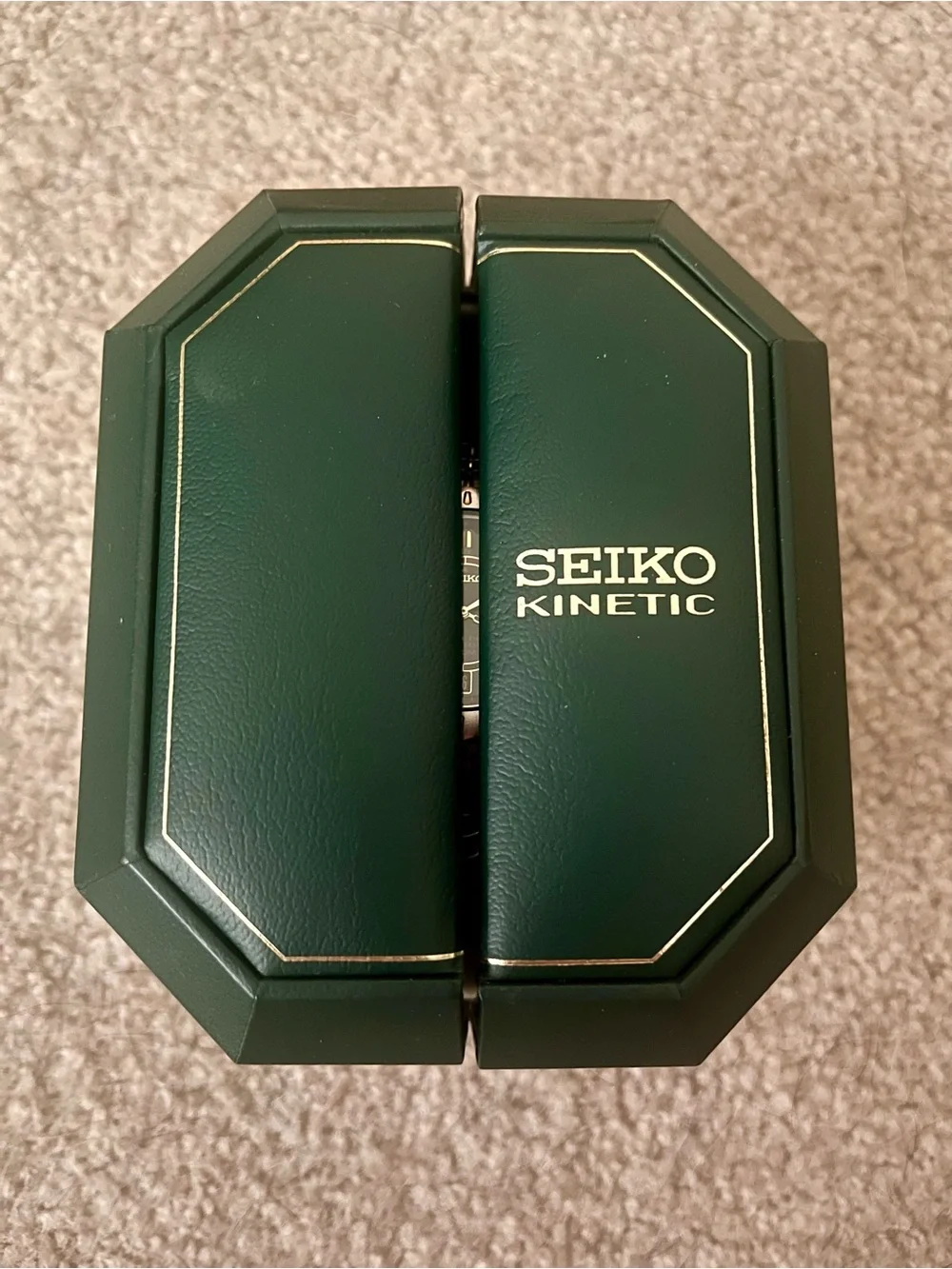 Seiko Two-Tone Black Dial Kinetic Watch